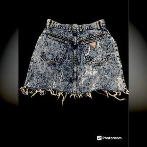 Vintage. Guess Jean Skirt. Women’s Size 30. Acid Wash.